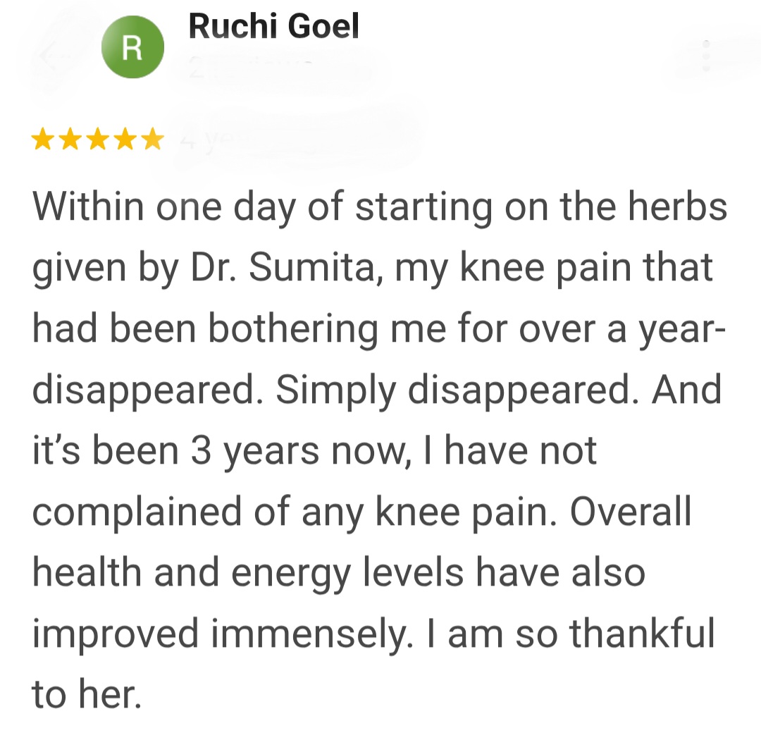 Knee pain disappeared